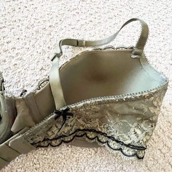 Heidi Klum Intimates Margaux Balconette Contour Bra Green Sz 36D Lace H23-1076 - Picture 6 of 10